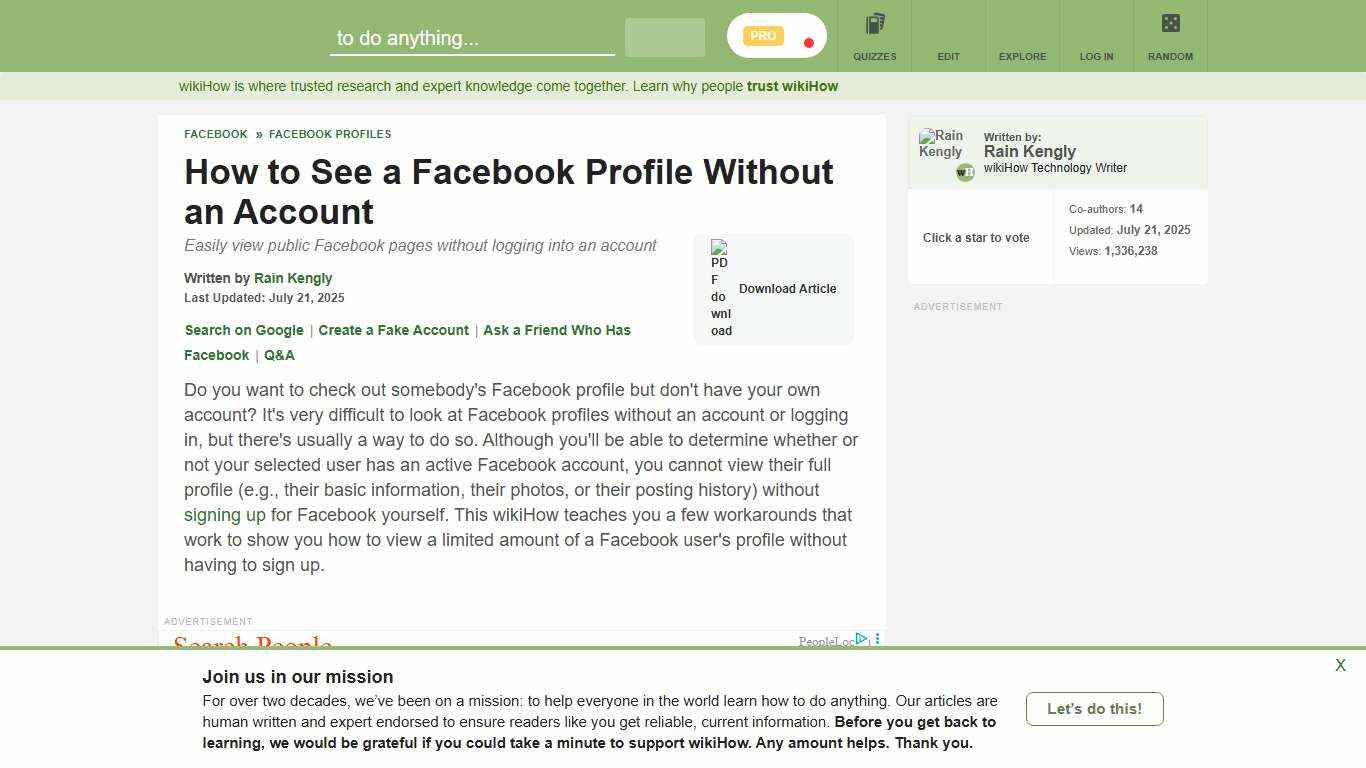 How to See a Facebook Profile Without an Account